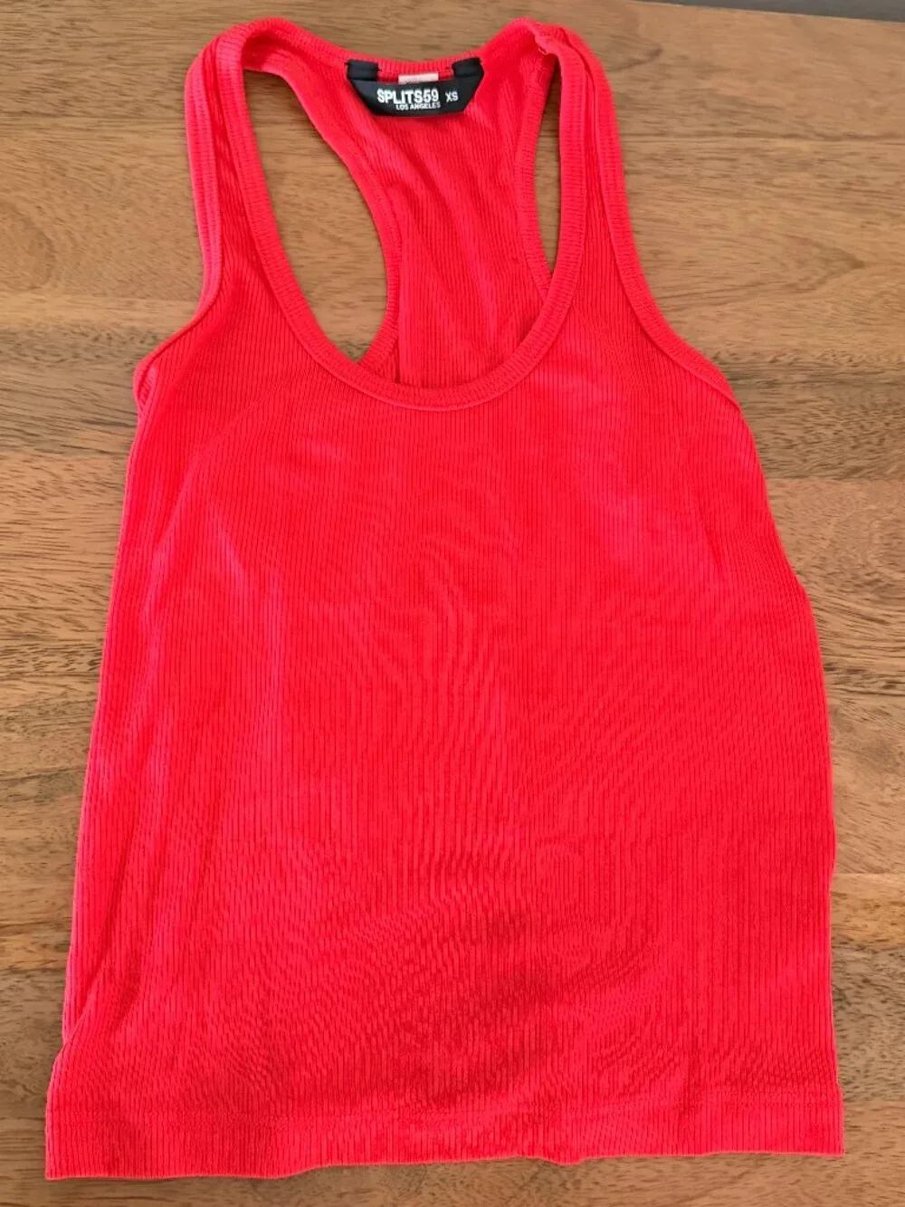 Splits 59 Ashby Rib Crop Top XS in Red